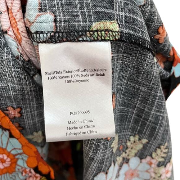 ModCloth | Black Floral Button Midi Skirt 16W NWT Cottagecore Prairie Fairy - Picture 6 of 7